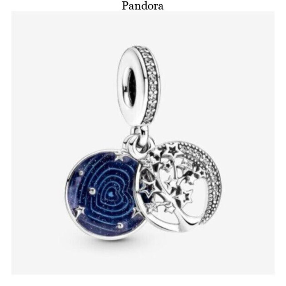 Pandora Double Dangle Tree & Galaxy Moon Charm